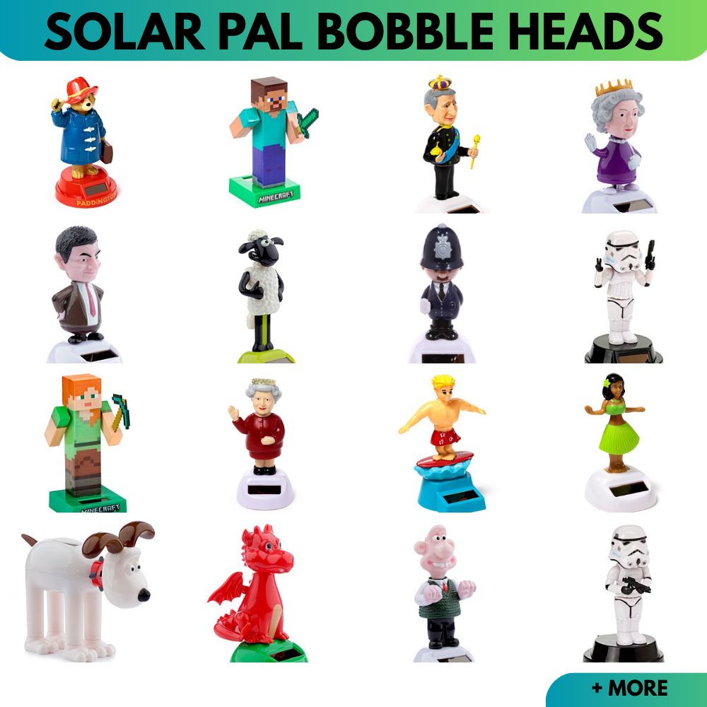 Solar Pal Collectable Dancing Bobble Heads 13-15cm for Car, Office, Desk & Bedrooms