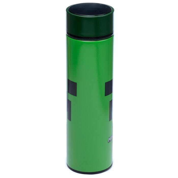 Minecraft Creeper Reusable Insulated Drinks Bottle with Digital Thermometer