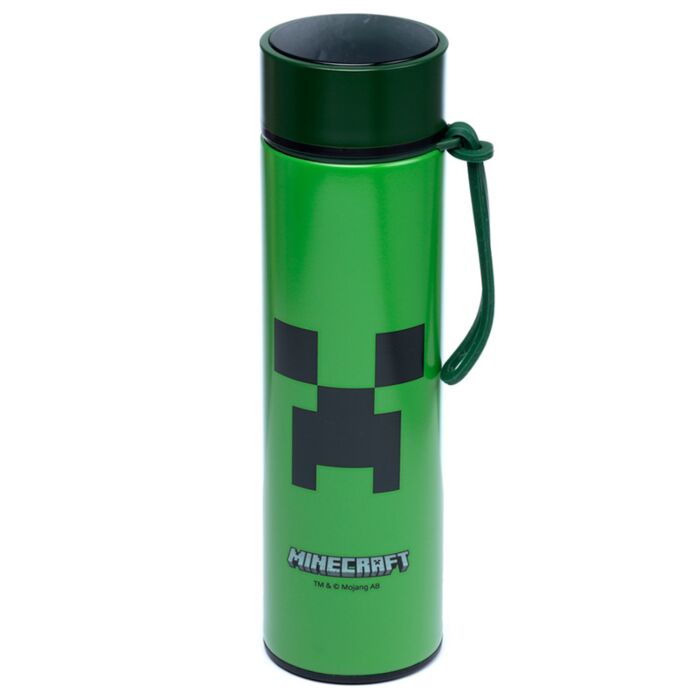 Minecraft Creeper Reusable Insulated Drinks Bottle with Digital Thermometer