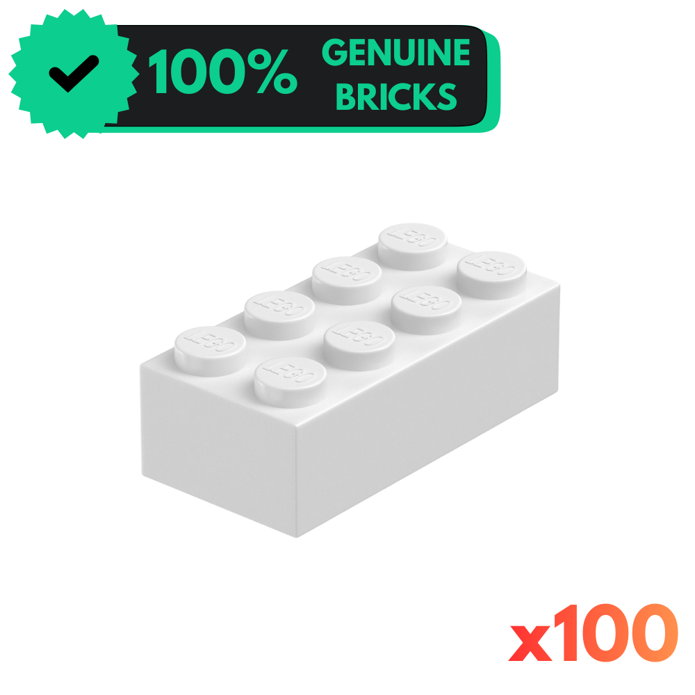 White 2x4 Brick [x100] Authentic LEGO® Parts