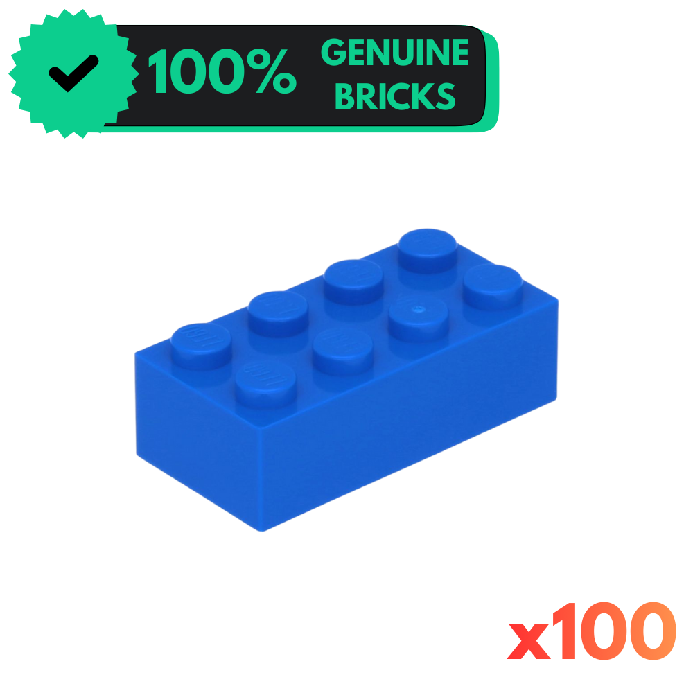 Blue 2x4 Brick [x100] Authentic LEGO® Parts