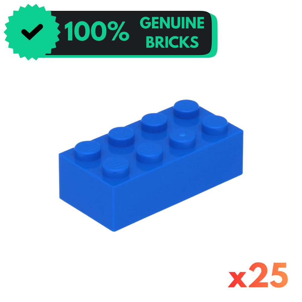 Blue 2x4 Brick [x25] Authentic LEGO® Parts