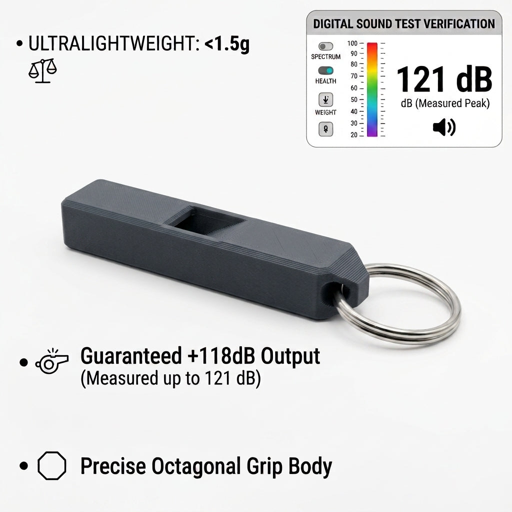 Ultra-Loud Keychain Safety Whistle (121dB) | Ultralight (<1.5g) EDC Survival Gear