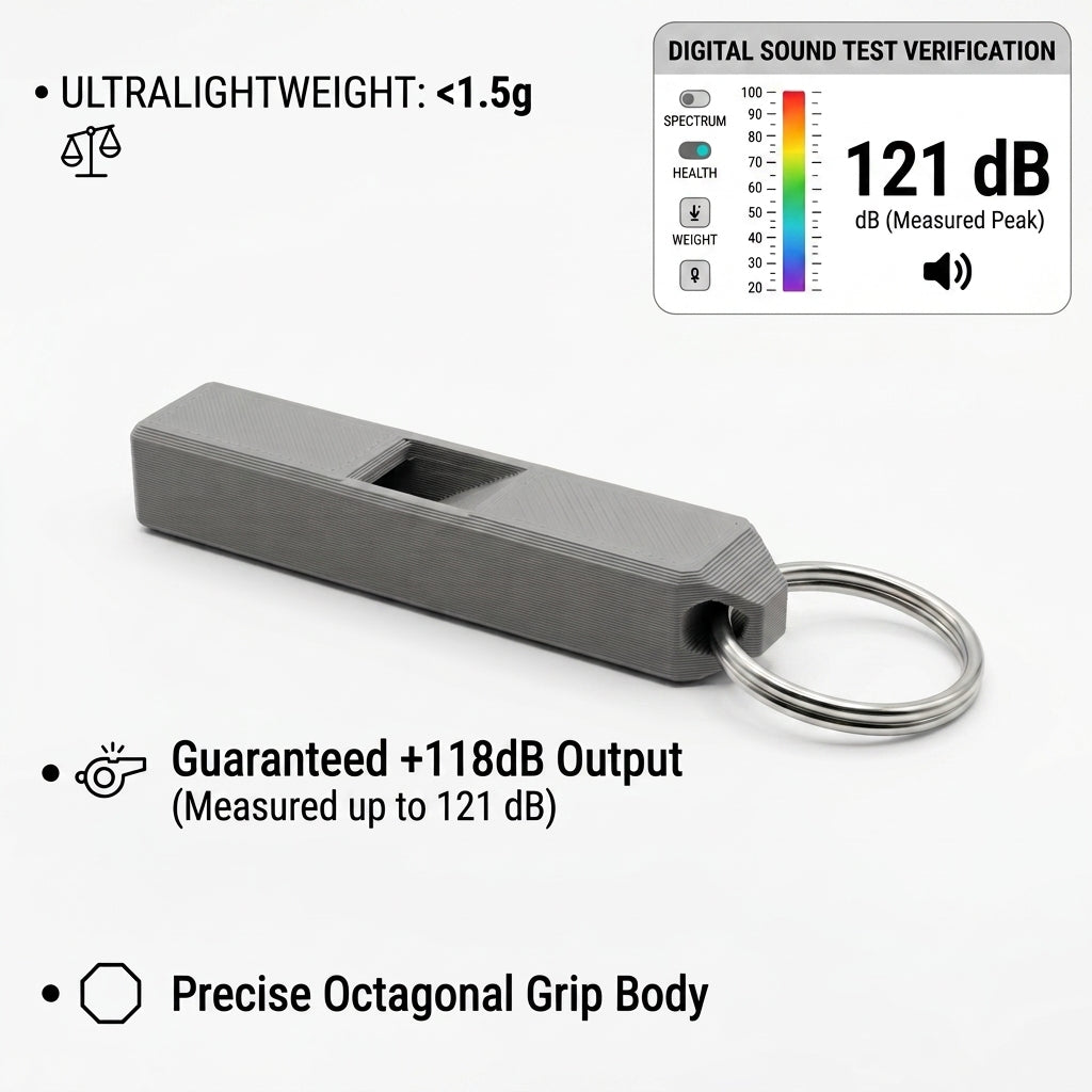 Ultra-Loud Keychain Safety Whistle (121dB) | Ultralight (<1.5g) EDC Survival Gear