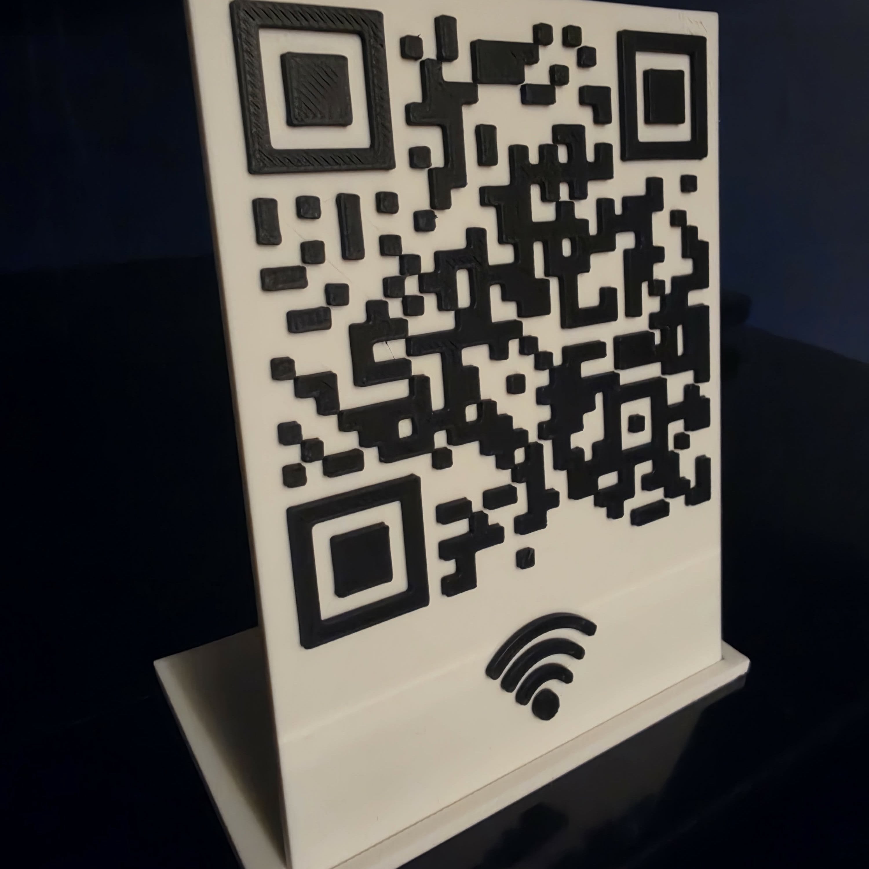 Custom 3D Printed Wi-Fi QR Code Sign & Tabletop Stand for Home, Office, Hotel and Restaurants