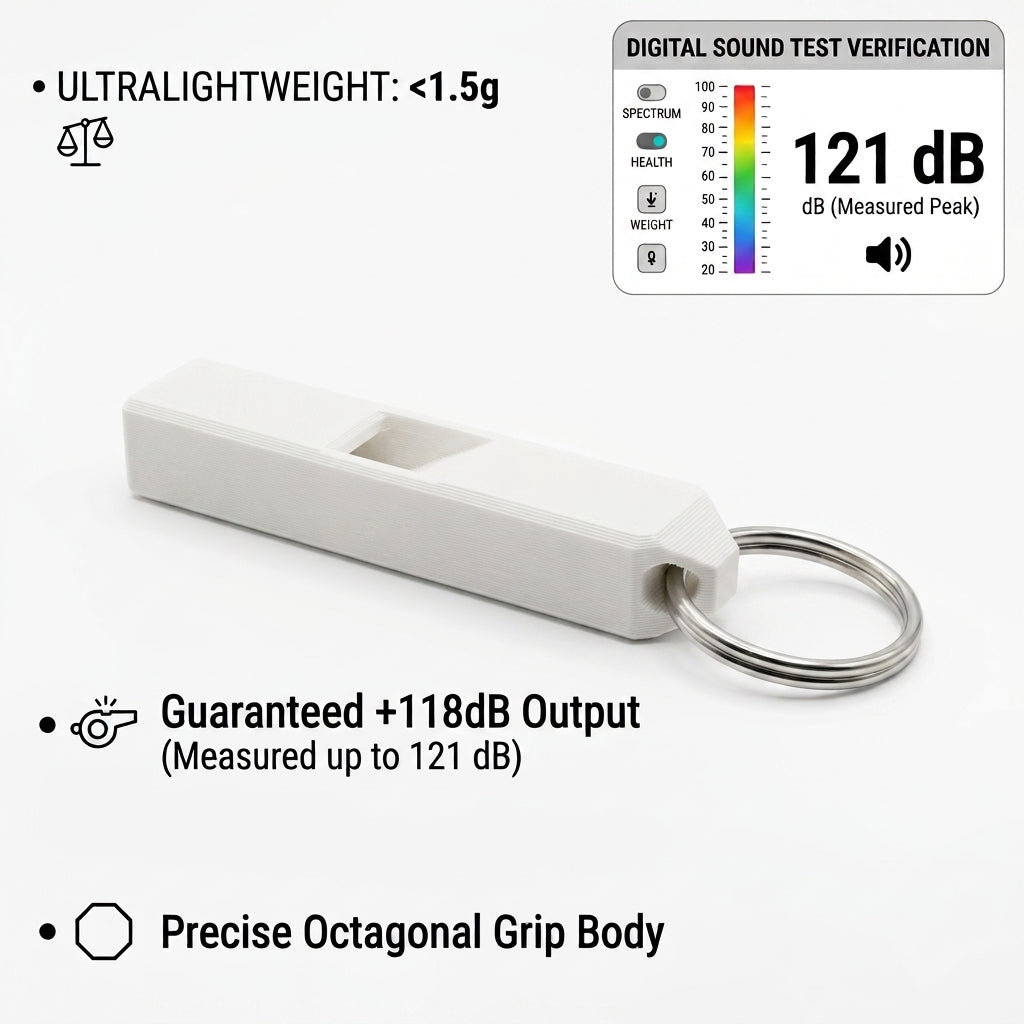 Ultra-Loud Keychain Safety Whistle (121dB) | Ultralight (<1.5g) EDC Survival Gear