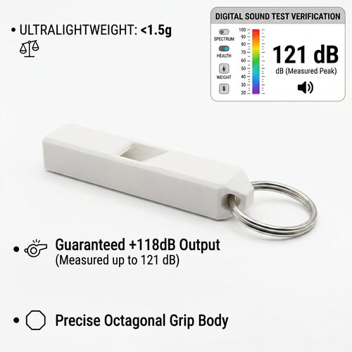 Ultra-Loud Keychain Safety Whistle (121dB) | Ultralight (<1.5g) EDC Survival Gear
